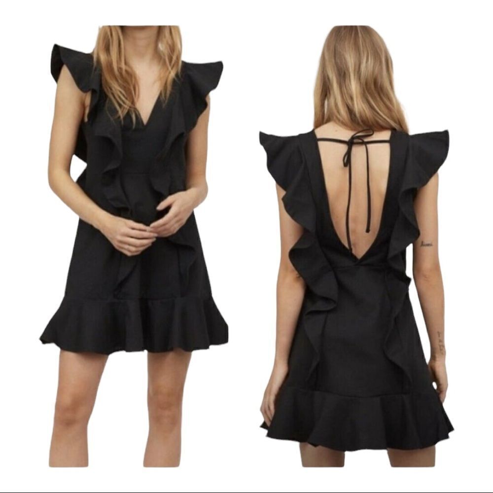 H&M Short Ruffle Flounced Dress 4 - Picture 1 of 9